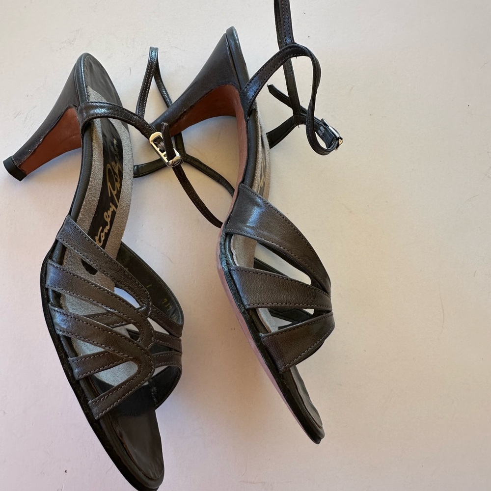 Gray Sling-back Stanley Philipson Leather Heels Size 71/2 N